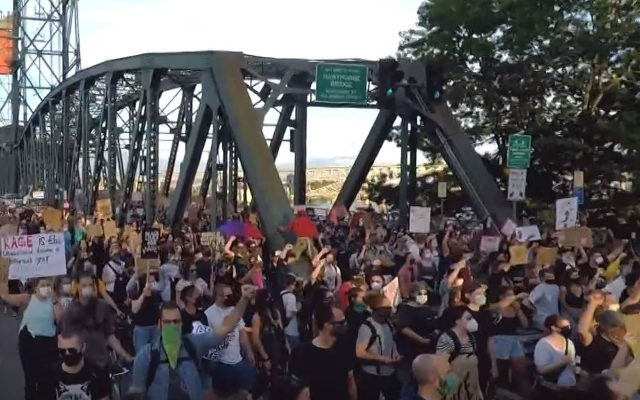 Thousands March Across Hawthorne Bridge On 21st Night Of Protests